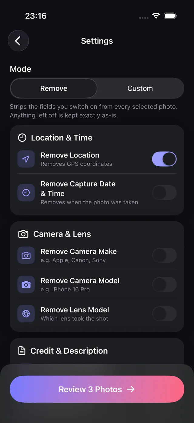 Face Blur and Metadata in OptiPixel
