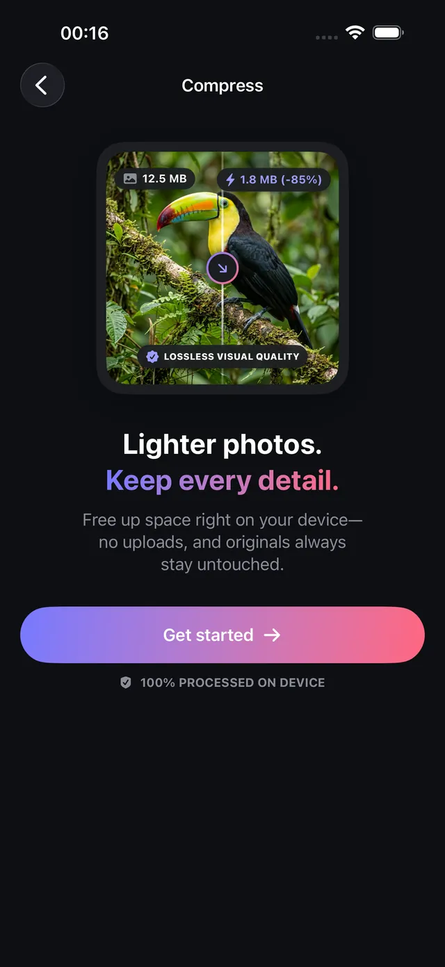 Comprimi di OptiPixel per le foto su iPhone
