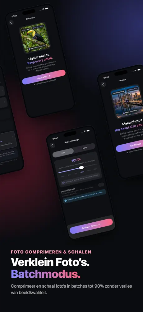 App Store-screenshot van OptiPixel 4